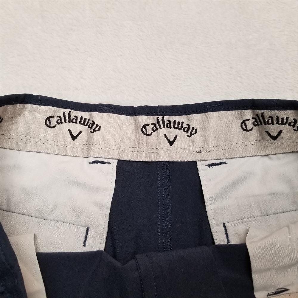 Callaway Shorts Mens 34x10 Black Flat Front Chino Performance Golf Activewear - Picture 3 of 11